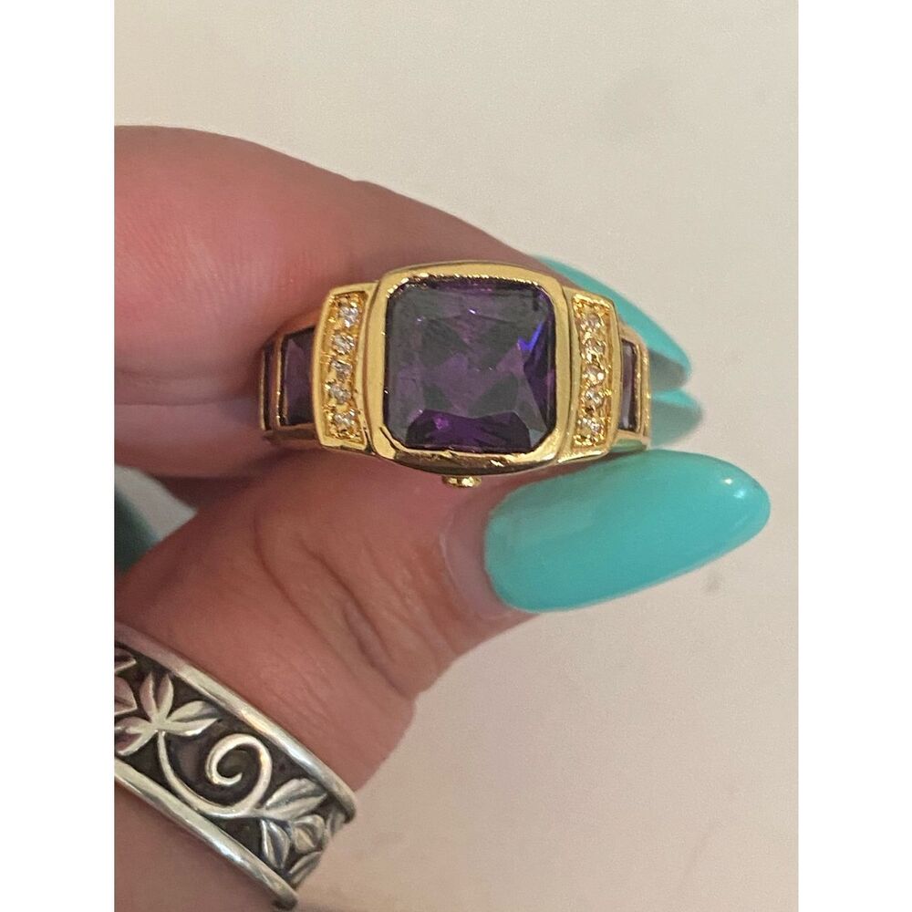 Gold Plated Purple Cocktail Ring
